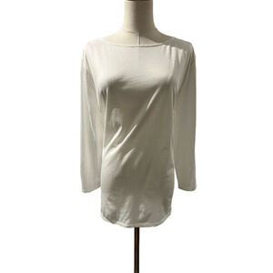 Prada XL Cream Long Sleeve Fitted Tunic Top